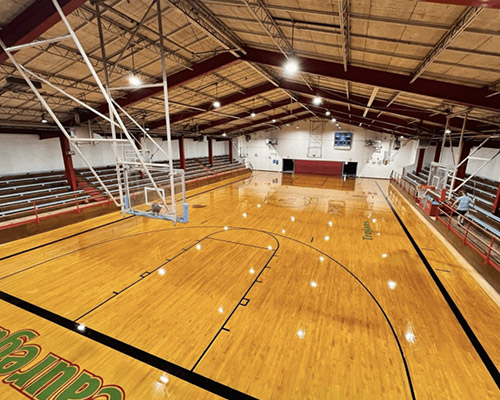 School basketball court