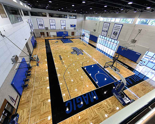Professional basketball training hall